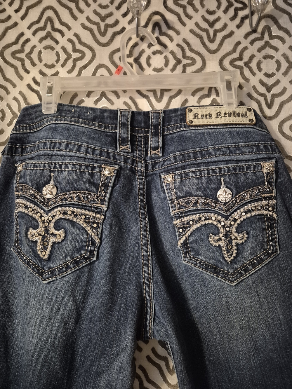 Rock Revival Blue Embellished Boot Cut Jeans
